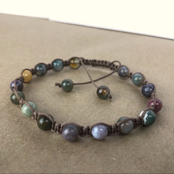 Handmade} Indian Agate Adjustable Bracelet - Picture 3 of 5